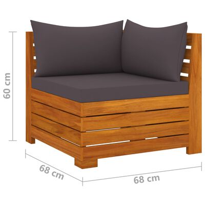 vidaXL Muebles de jardín 6 piezas con cojines madera maciza de acacia