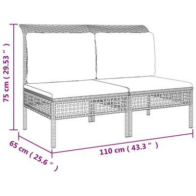 vidaXL Set de muebles de jardín 6 pzas y cojines ratán sintético gris