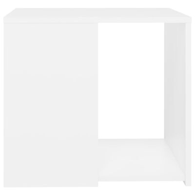 vidaXL Mesa auxiliar de madera contrachapada blanco 50x50x45 cm