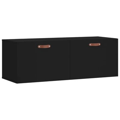 vidaXL Armario de pared madera de ingeniería negro 100x36,5x35 cm