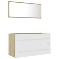 vidaXL Set de muebles de baño 2 piezas contrachapada blanco roble