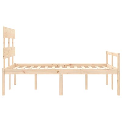 vidaXL Cama para personas mayores con cabecero madera maciza 140x190cm