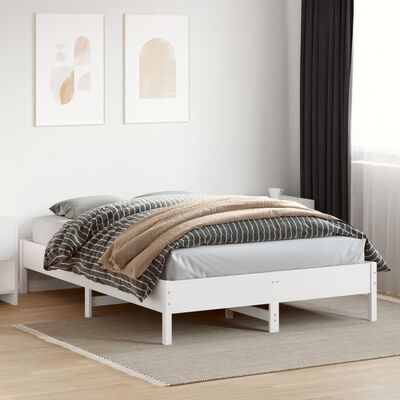 vidaXL Estructura de cama sin colchón madera de pino blanca 120x200 cm