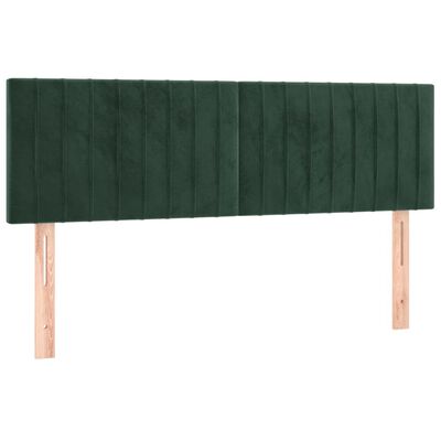 vidaXL Cama box spring con colchón terciopelo verde oscuro 140x200 cm