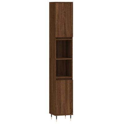 vidaXL Set de muebles de baño 3 pzas madera contrachapada roble marrón