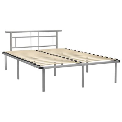 vidaXL Estructura de cama sin colchón metal gris 140x200 cm