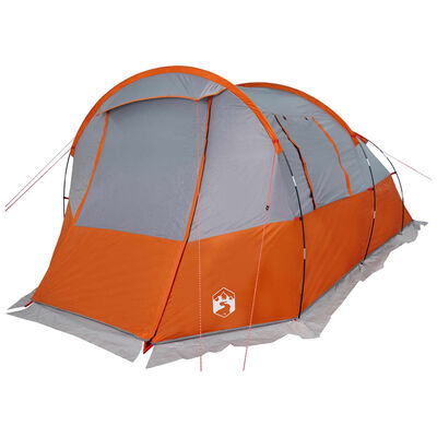 vidaXL Tienda de camping con túnel 4 personas impermeable gris naranja