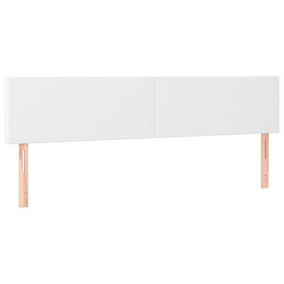 vidaXL Cabeceros 2 unidades de cuero sintético blanco 80x5x78/88 cm