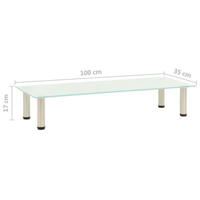 322768 vidaXL TV Stand Frosted 100x35x17 cm Tempered Glass