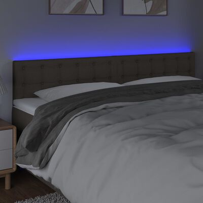 vidaXL Cabecero con LED de tela gris taupe 200x5x78/88 cm