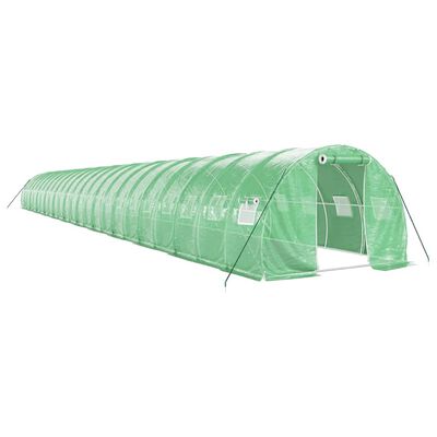 vidaXL Invernadero con estructura de acero verde 72 m² 24x3x2 m