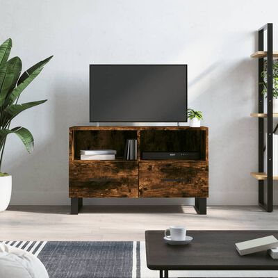 vidaXL Mueble para TV madera contrachapada roble ahumado 80x36x50 cm