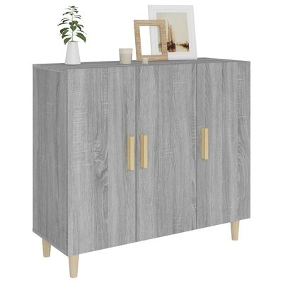 vidaXL Aparador de madera de ingeniería gris Sonoma 90x34x80 cm