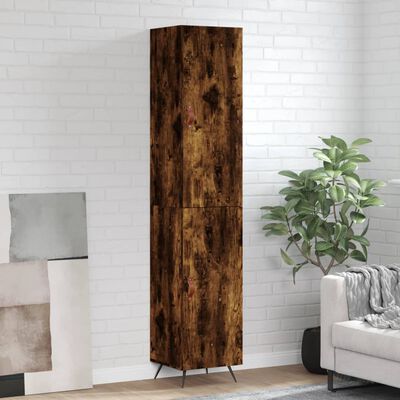 vidaXL Aparador de madera contrachapada roble ahumado 34,5x34x180 cm