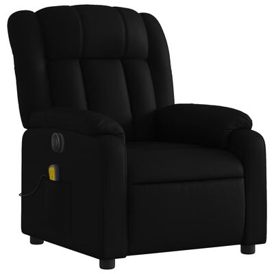 vidaXL Sillón de masaje reclinable eléctrico cuero sintético negro