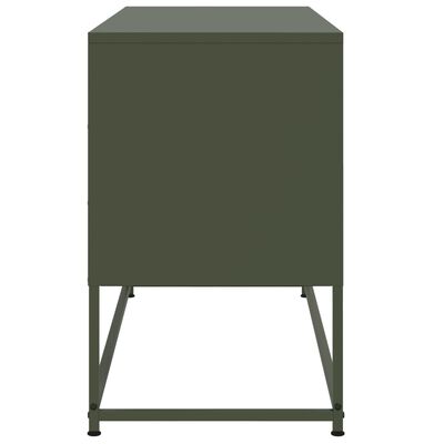 vidaXL Mueble para TV de acero verde oliva 100,5x39x60,5 cm