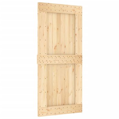 vidaXL Puerta corredera con herrajes madera maciza de pino 95x210 cm