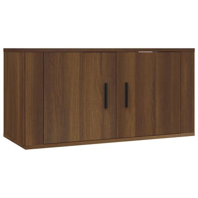 vidaXL Set de muebles para TV 2 pzas madera contrachapada roble marrón