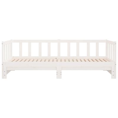 vidaXL Sofá cama extraíble madera maciza de pino blanco 2x(90x200) cm