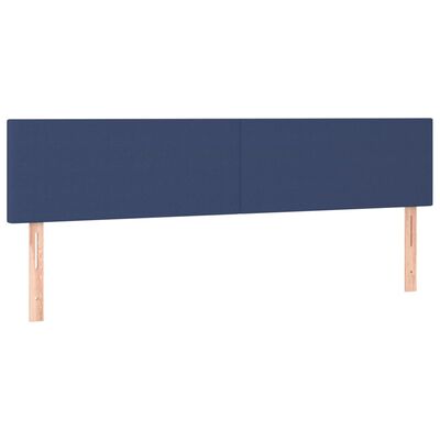 vidaXL Cama box spring con colchón tela azul 160x200 cm