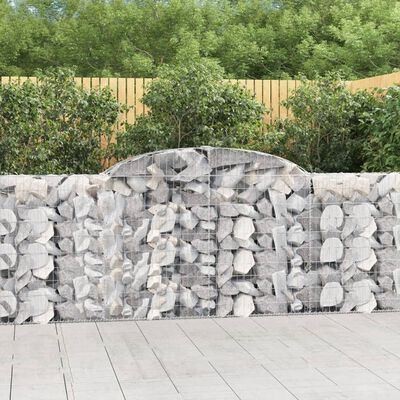 vidaXL Cestas de gaviones 12 uds forma arco hierro 300x30x100/120 cm