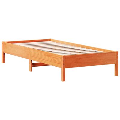 vidaXL Cama sin colchón madera maciza de pino marrón cera 100x200 cm