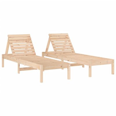 vidaXL Tumbonas con mesa 2 uds madera maciza de pino