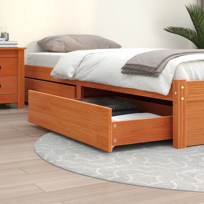 vidaXL Cajones de cama 4 uds madera maciza de pino marrón cera