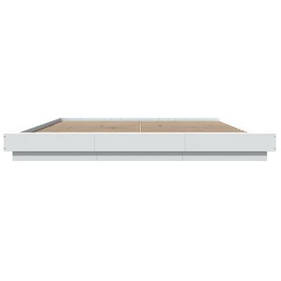 vidaXL Estructura cama y luces LED madera ingeniería blanca 200x200 cm