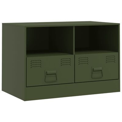 vidaXL Mueble para TV de acero verde oliva 67x39x44 cm