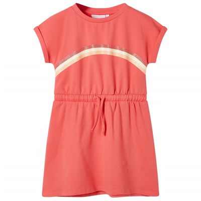 Vestido infantil con cordón color coral 116