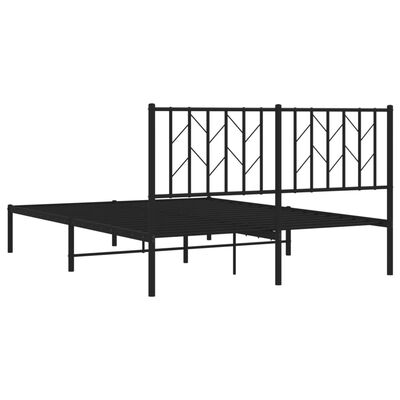 vidaXL Estructura de cama con cabecero metal negro 140x200 cm