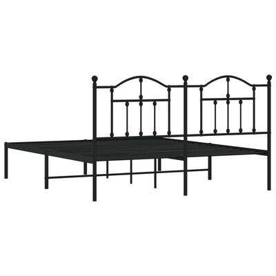 vidaXL Estructura cama sin colchón con cabecero metal negro 183x213 cm