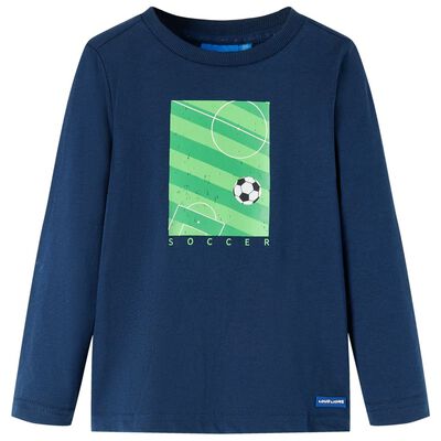 Camiseta infantil de manga larga azul marino 140