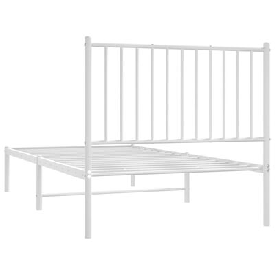 vidaXL Estructura cama sin colchón con cabecero metal blanco 90x190 cm