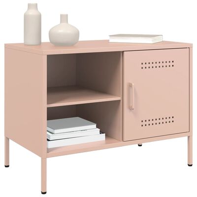 vidaXL Mueble de TV acero rosa 68x39x50,5 cm