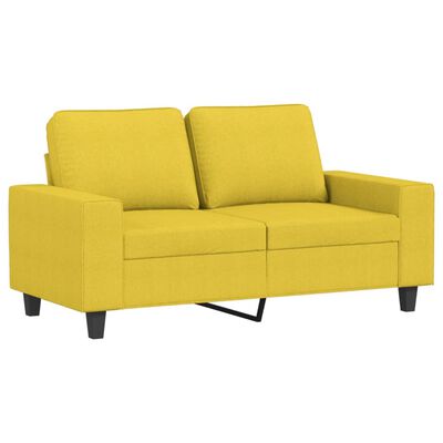 vidaXL Sofá de 2 plazas de tela amarillo claro 120 cm