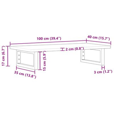 vidaXL Estante de lavabo de pared acero y madera maciza de acacia