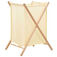 vidaXL Cesto de ropa sucia madera de cedro y tela beige 42x41x64 cm