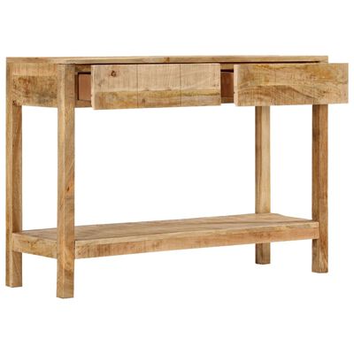 vidaXL Mesa consola con 2 cajones madera maciza de mango 110x35x75 cm