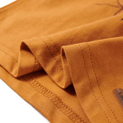 Camiseta infantil de manga larga ocre oscuro 128