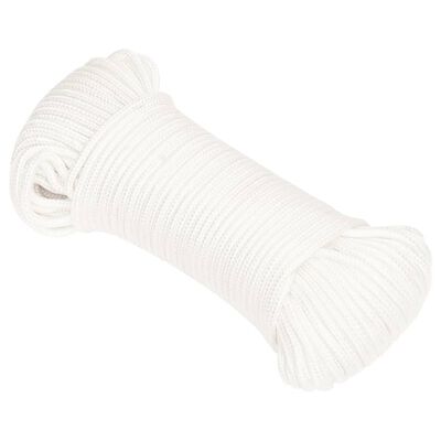 vidaXL Cuerda de barco polipropileno blanco intenso 3 mm 25 m