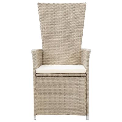 vidaXL Juego de comedor de jardín 7 piezas con cojines beige