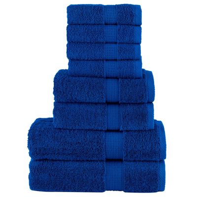 vidaXL Juego de toallas premium SOLUND 8 unidades azul 600 gsm