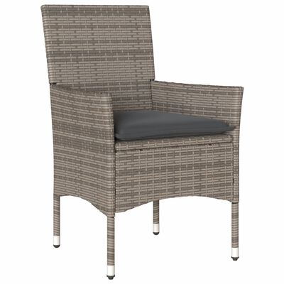 vidaXL Set comedor jardín 9 pzas y cojines ratán sintético vidrio gris