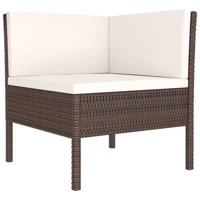 vidaXL Set muebles de jardín 9 piezas y cojines ratán sintético marrón