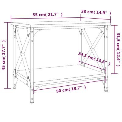 vidaXL Mesa auxiliar de madera contrachapada negro 55x38x45 cm