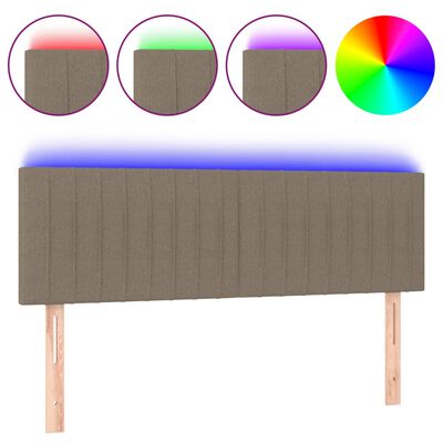 vidaXL Cabecero con LED de tela gris taupe 144x5x78/88 cm