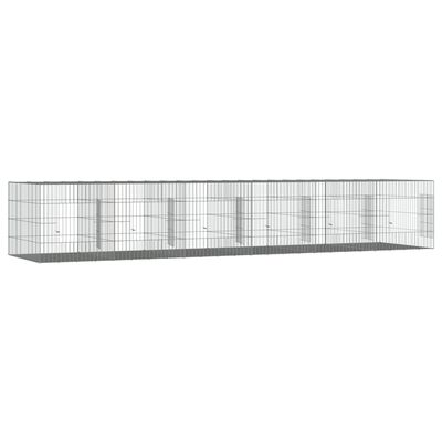 vidaXL Jaula para conejos 6 paneles hierro galvanizado 327x79x54 cm