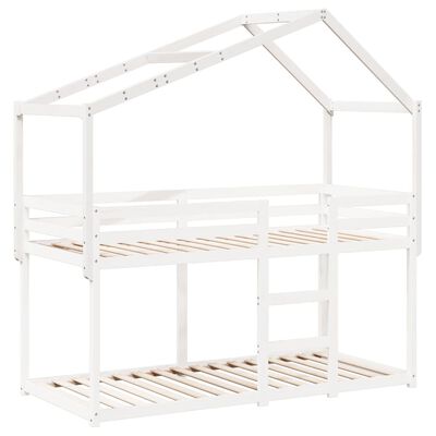 vidaXL Techo de cama infantil madera maciza blanco 203x80,5x142 cm